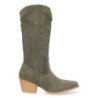Bota de tacon para mujer comoda con calados en la caña