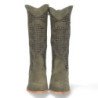 Bota de tacon para mujer comoda con calados en la caña