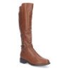 Botas altas marrones de tacón bajo detalle metal mujer ZS-95