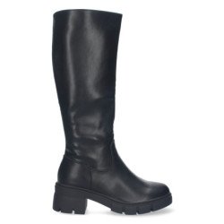 Bota de tacon para mujer liso punta redonda y cierre
