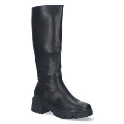 Bota de tacon para mujer liso punta redonda y cierre