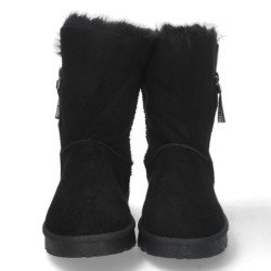 Botas australianas forradas en pelo y cremallera mujer color negro