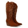 Botas tacón campero estilo cowboy caña alta mujer color camel VR5-2068