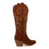 Botas tacón campero estilo cowboy caña alta mujer color camel VR5-2068