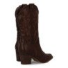 Botas estilo cowboy media caña bordada color marron de mujer 2A-1401PU