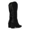 Botas tacón medio caña hasta la rodilla color negro de mujer A-5416