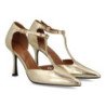 Zapatos dorados de salón tacón fino de mujer B-5471