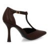 Zapatos de salón tacón fino de mujer color marron B-5472