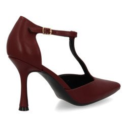 Zapatos de salón tacón fino de mujer color rojo B-5471