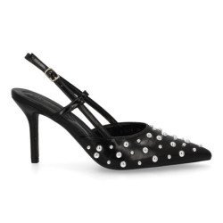 Stiletto de tacón fino de vestir de mujer color negro B-5476