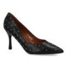 Zapatos de tacón salón stiletto tachuelas de mujer color negro BS-5485