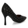 Zapatos de tacón salón stiletto tachuelas de mujer color negro BS-5485