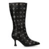 Botas tacón fino tachuelas de mujer color negro S-5517