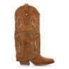 Botas tacón campero grabado en caña de mujer color camel VR5-2059