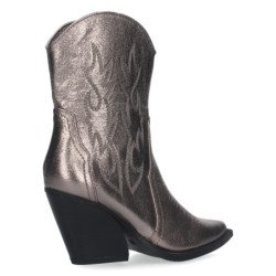 Botines camperos de tacón medio de mujer color gris 2A-1410