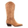 Botas camperas de tacón medio caña alta de mujer color beige A-2442