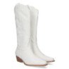 Botas camperas de tacón medio caña alta de mujer color blanco A-2442