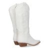 Botas camperas de tacón medio caña alta de mujer color blanco A-2442