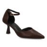 Zapatos de salon tacón medio hebilla de mujer color marron B-3369