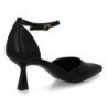 Zapatos de salon tacón medio hebilla de mujer color negro B-3369
