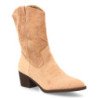 Botines cowboy tacón medio estilo campero de mujer color kaki YG866