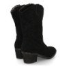 Botines cowboy tacón medio estilo campero de mujer color negro YG866