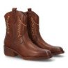 Botines cowboy tachuelas tacón bajo de mujer color marron YZ25-14