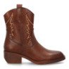 Botines cowboy tachuelas tacón bajo de mujer color marron YZ25-14