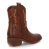 Botines cowboy tachuelas tacón bajo de mujer color marron YZ25-14