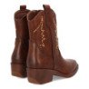 Botines cowboy tachuelas tacón bajo de mujer color marron YZ25-14