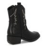 Botines cowboy tachuelas tacón bajo de mujer color negro YZ25-14