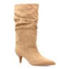 Botas caña arrugada tacón fino de mujer color kaki 2513A