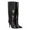 Botas efecto charol tacón aguja para mujer color negro 2528A