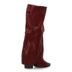 Botas altas caña arrugada de mujer color burdeos 7653A