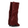 Botas altas caña arrugada de mujer color burdeos 7653A