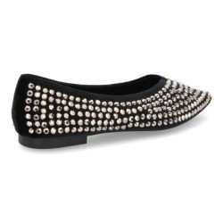 Bailarinas elegantes detalles brillantes de mujer color negro 9718