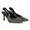 Zapatos elegantes de salón efecto brillante de mujer color negro 9729
