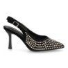 Zapatos elegantes de salón efecto brillante de mujer color negro 9729