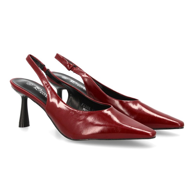 Zapatos elegantes de salón de mujer color burdeos FZ385