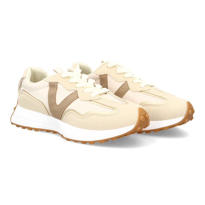 Deportivas casual comodas de mujer color beige SL-762
