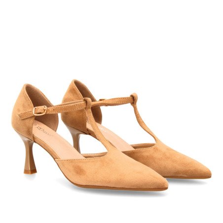 Zapatos de tacón elegantes tacón fino de mujer color kaki YG856