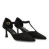 Zapatos de tacón elegantes tacón fino de mujer color negro YG856
