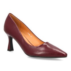 Zapatos elegantes tacón fino mujer color burdeos YG888