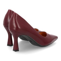 Zapatos elegantes tacón fino mujer color burdeos YG888
