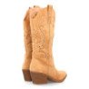 Botas camperas estilo cowboy tacón cubano mujer color beige YY-33