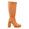 Botas elegantes tacón ancho para mujer color camel 2S-2089