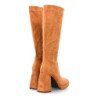 Botas elegantes tacón ancho para mujer color camel 2S-2089