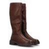 Botas altas planas estilo motero de mujer color marron 5828