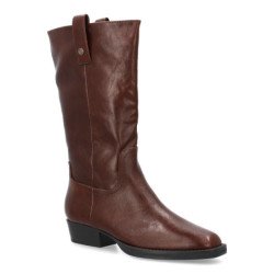Botas elegantes tacón campero bajo de mujer color marron A-3430