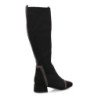 Botas altas planas elegantes de mujer color negro y rayas A-5410
